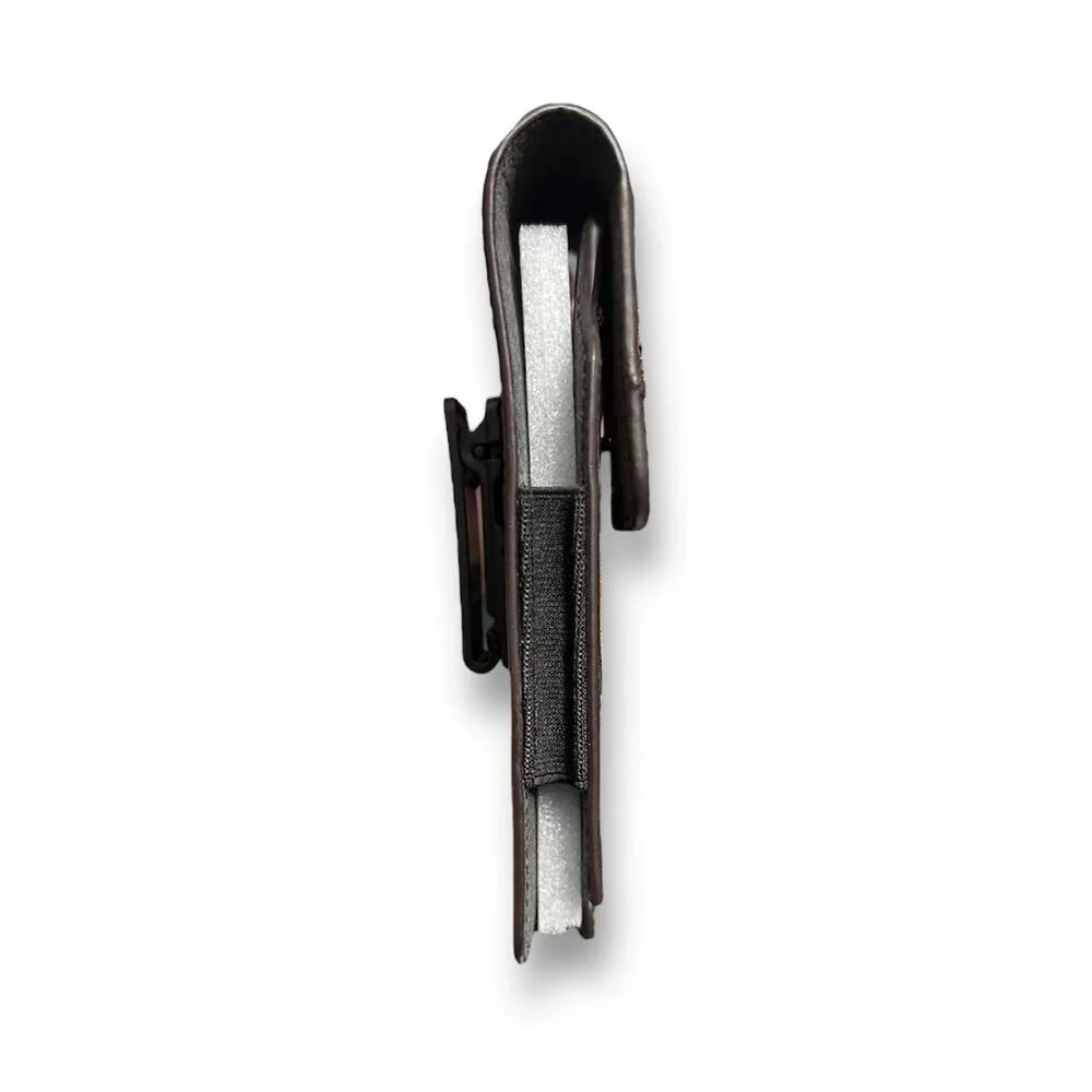 Chippewa Cell Phone Belt Clip 360 Degree Swivel‎ Leather Logo Brown 22225708C1